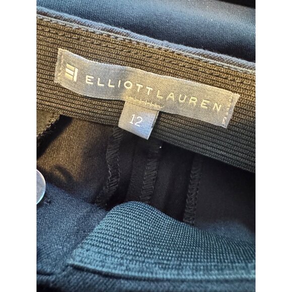 Elliott Lauren Ponte Size 12 Straight Leg Cotton Blend Hidden Elastic Waist Dre - Picture 4 of 10